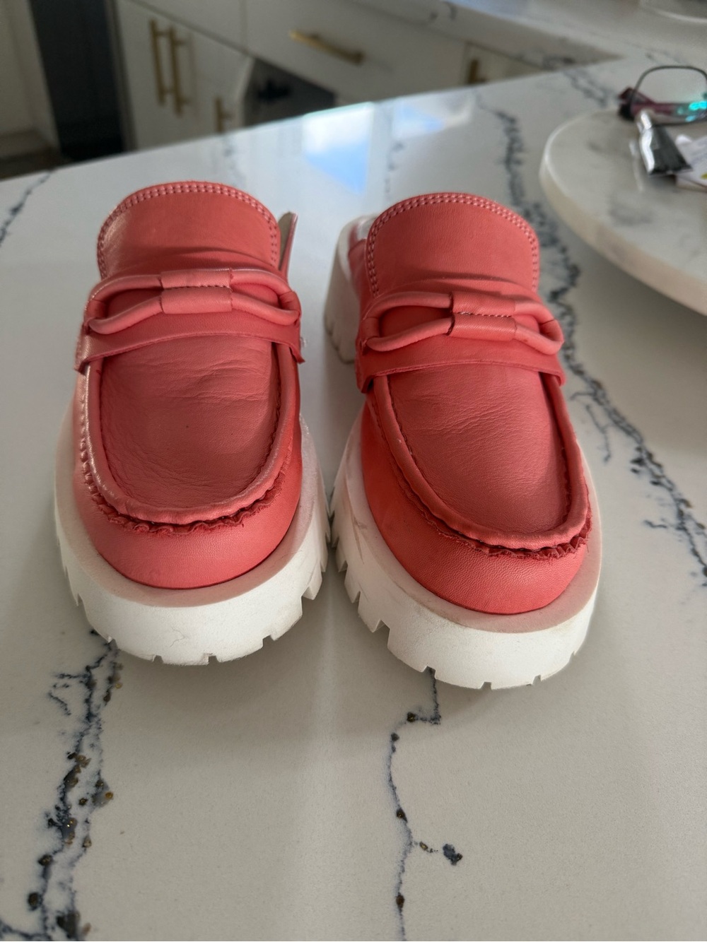 Miz Mooz Coral Pink Chunky Sole Loafers